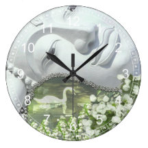 Dans le jardin - Quan Yin et horloge murale de fle