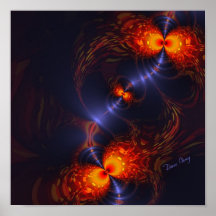Danse des yeux - vue d'indigo et d'or posters