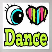 Danse lumineuse d'amour du coeur I d'oeil Posters