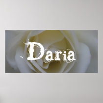 Daria nannte weiße Rosen-Gewohnheit Druck/Plakat