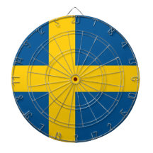 Dartboard mit Flagge von Schweden