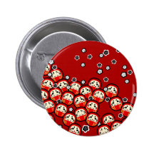 Daruma Puppen-Knopf Anstecknadelbuttons