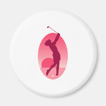 Das Golf der rosa Frauen Kühlschrankmagnet