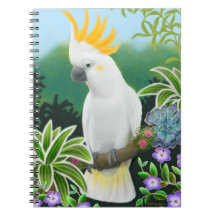 Das größere Zitronecockatoo-Notizbuch mit Haube