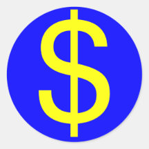 $, das Symbol für USA-Währung Runder Sticker