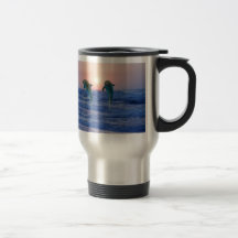 Dauphins au lever de soleil tasses