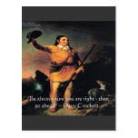 Davy Crocket "Go Ahead" Wisdom Quote Postcards