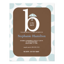 De coutume grands B invitations de douche de bébé 