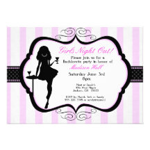 De filles de nuit invitation de partie de Bachelor