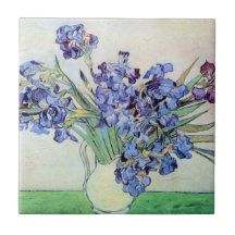 De Van Gogh toujours la vie : Vase avec des iris Carreaux En Céramique