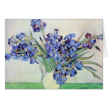 De Van Gogh toujours la vie : Vase avec des iris Carte De Vœux
