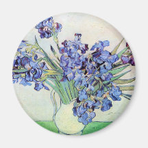 De Van Gogh toujours la vie : Vase avec des iris Magnets Pour Réfrigérateur