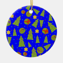 Décoration de "sapins" sur bleu-clair ornement
