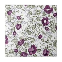 Deep Purple floral Carreaux En Céramique