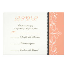 Dekorative korallenrote weiße Hochzeit UAWG-Karte Personalisierte Ankündigungen