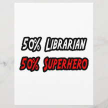 Demi de super héros de demi de bibliothécaire prospectus personnalisés