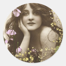 Demoiselle de honneur victorienne de rétros femmes adhésif