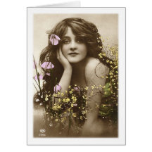 Demoiselle de honneur victorienne de rétros femmes cartes de vœux