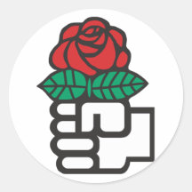 Demokratischer Sozialismus (das Faust- und Rosensy Runde Sticker