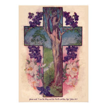 Der Baum von Leben-Kreuz-Ostern-Einladung