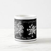 Der Königin-Anne der Spitzes Becher Save the Date Kaffeehaferl