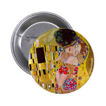 Der Kuss (Detail) durch Gustav Klimt Button
