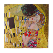Der Kuss (Detail) durch Gustav Klimt Fliese