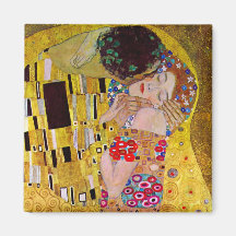 Der Kuss (Detail) durch Gustav Klimt Magnete