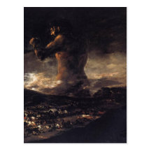 Der Riese (oder der Koloss), durch Francisco Goya  Postkarten