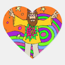 der Vatertag "Hippiegeschenk" "" Herzaufkleber