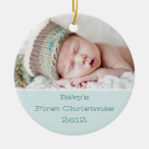 Des Babys erstes Weihnachtsblau der Foto-Verzierun Weihnachtsornament
