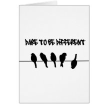 Des oiseaux sur un fil - osez être différent carte de vœux