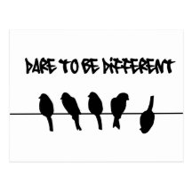 Des oiseaux sur un fil - osez être différent cartes postales