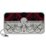 desihn roman rouge et noir de damassé de diamant mini haut-parleur