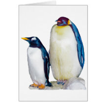 Dessin de pingouins cartes de vœux