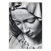 Détail du Pieta de Michaël Angelo du visage de Vie Cartes De Vœux