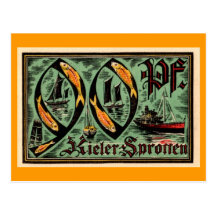 Deutscher des Posten-WWI "Kieler Sprotten" Währung Postkarte