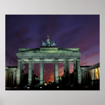 Deutschland, Berlin. Brandenburger Tor nachts Posterdruck