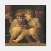 Deux anges lisant par Rosso Fiorentino Magnets