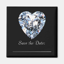 Diamant-Herz - Save the Date Kühlschrankmagnet