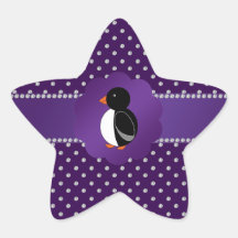 Diamants de fantaisie de pourpre de pingouin autocollants en étoile
