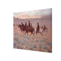 Die Cowpunchers (w/c auf Papier) Galerie Falt Leinwand