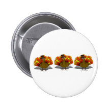Die Erntedank-Cartoon-Türkei-Pilger Buttons