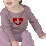 Die Schweiz-Flaggen-Herz-T-Shirt