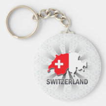 Die Schweiz-Flaggen-Karte 2,0 Schlüsselband