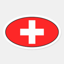 Die Schweiz-Flaggen-Oval-Aufkleber