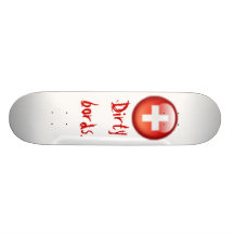 Die Schweiz, schmutziges bords. Individuelles Skateboard