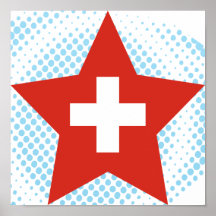 Die Schweiz-Stern Plakatdrucke