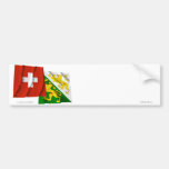 Die Schweiz u. Thurgau wellenartig bewegende Flagg Auto Aufkleber
