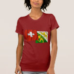 Die Schweiz u. Thurgau wellenartig bewegende Flagg Tshirt